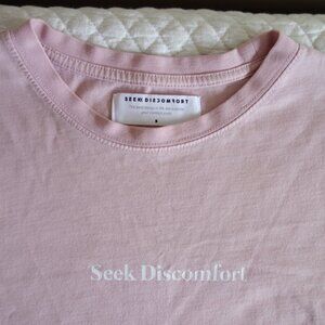 SEEK DISCOMFORT Light Dusty Rose Long Sleeve Tee w/ lightning bolts – Small